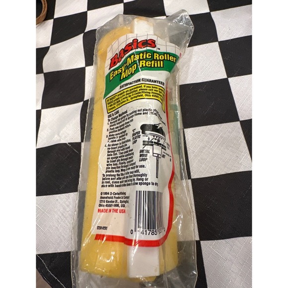 Basics Easy-Matic Roller Mop Refill #212 & Vintage #201 Made In USA New - Picture 2 of 4